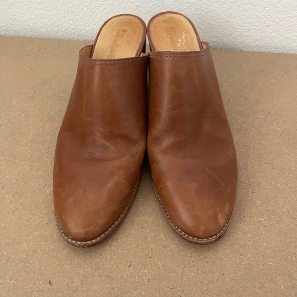 Madewell The Harper Mule Heeled Camel Brown Leather Womens Size 8.5 Slip On - Picture 4 of 10